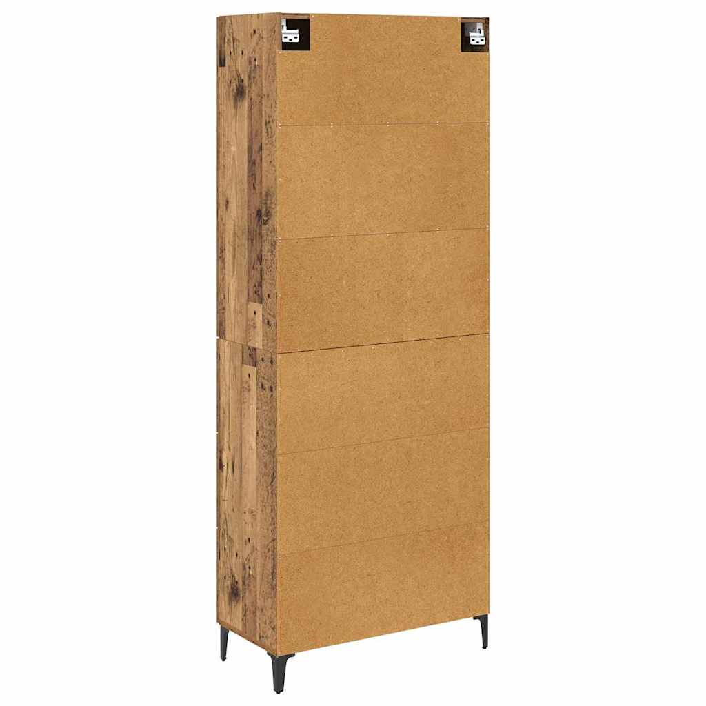 vidaXL Highboard Wandmontiert Altholz 69,5 x 34 x 180 cm Holzwerkstoff