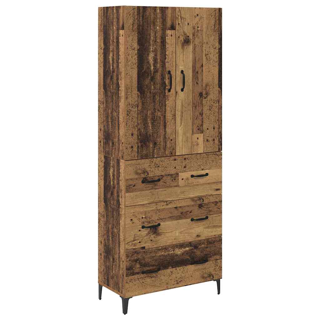vidaXL Highboard Wandmontiert Altholz 69,5 x 34 x 180 cm Holzwerkstoff