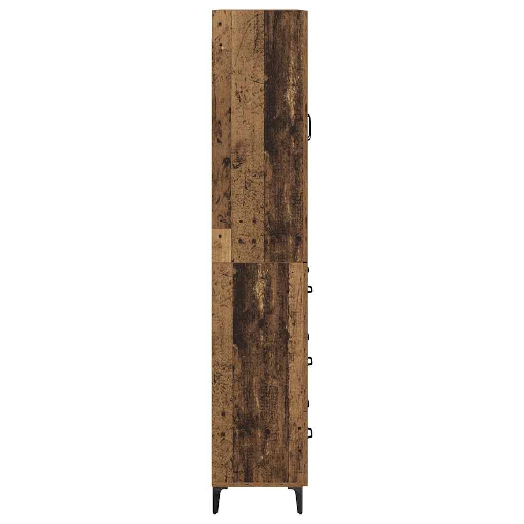 vidaXL Highboard Wandmontiert Altholz 69,5 x 34 x 180 cm Holzwerkstoff