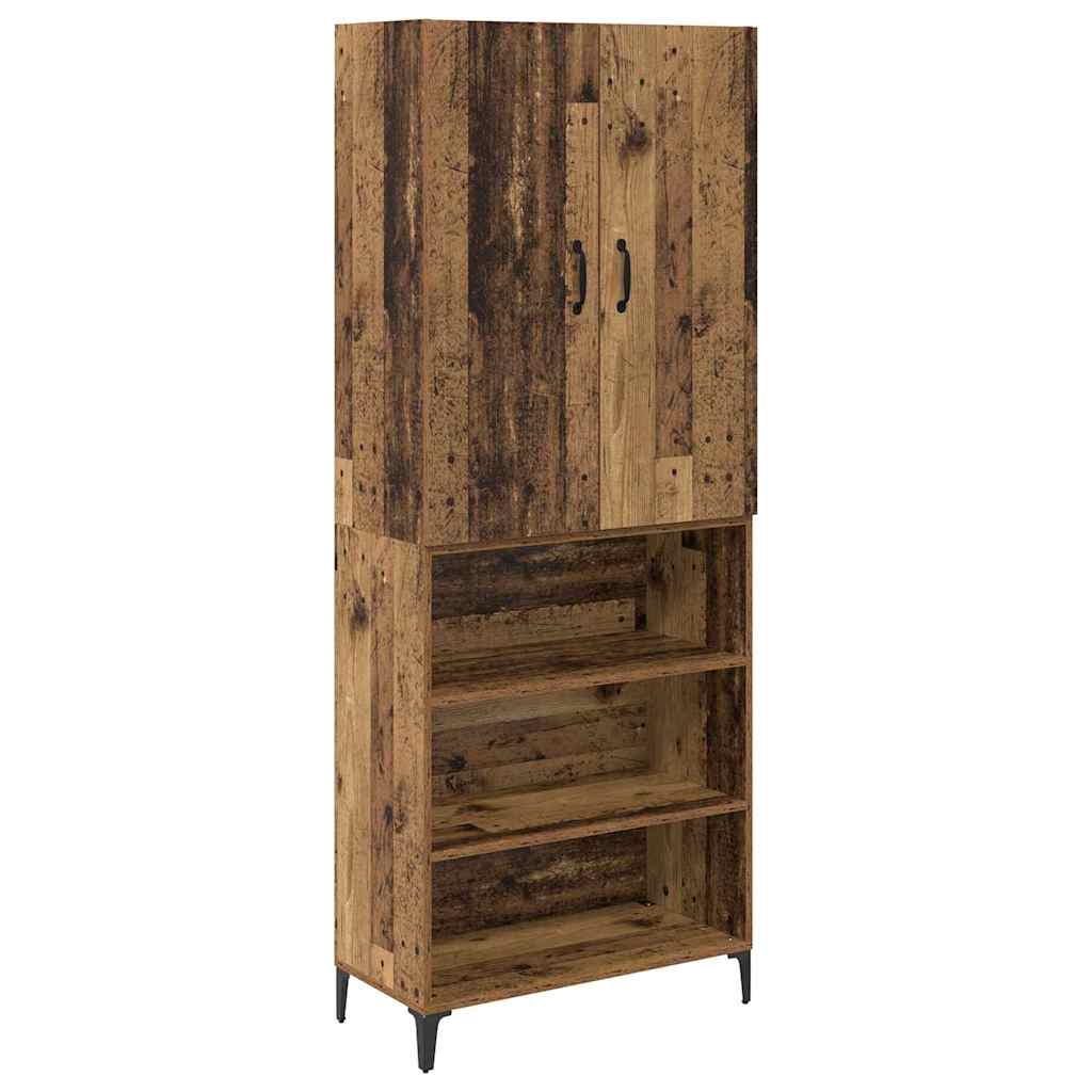 vidaXL Highboard Wandmontiert Altholz 69,5 x 34 x 180 cm Holzwerkstoff