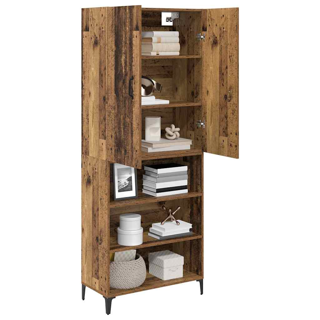 vidaXL Highboard Wandmontiert Altholz 69,5 x 34 x 180 cm Holzwerkstoff