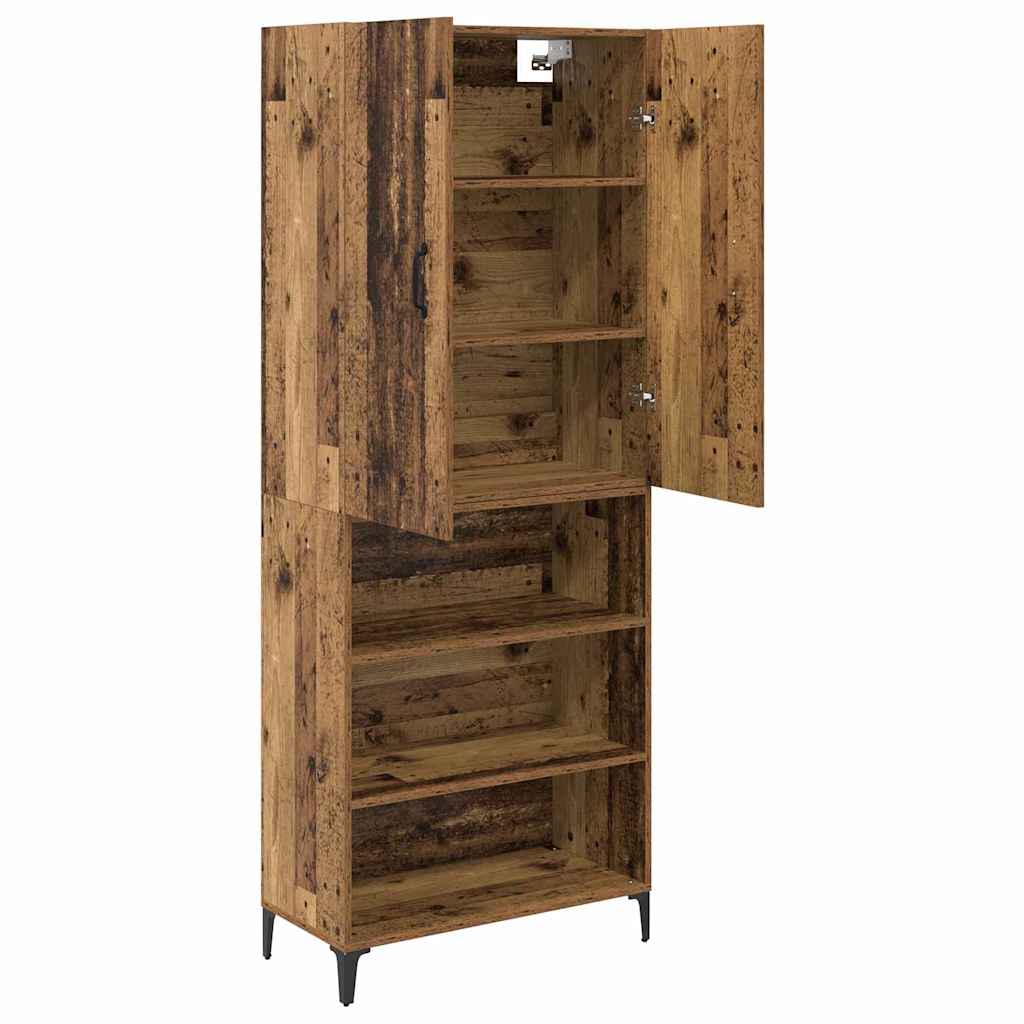 vidaXL Highboard Wandmontiert Altholz 69,5 x 34 x 180 cm Holzwerkstoff