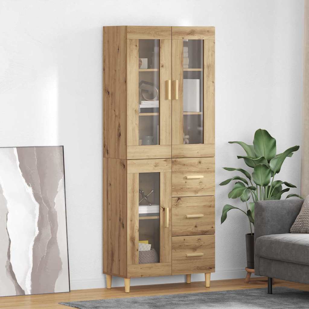 vidaXL Highboard Altholz 69,5 x 34 x 180 cm Holzwerkstoff