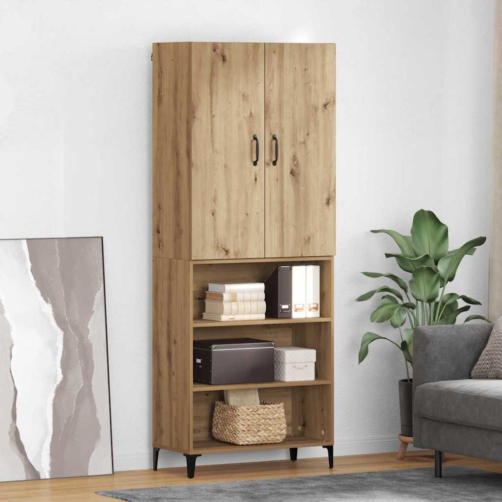 vidaXL Highboard Wandmontiert Altholz 69,5 x 34 x 180 cm Holzwerkstoff
