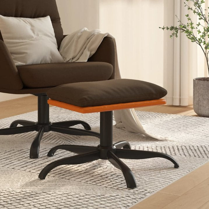 vidaXL Fußhocker Creme 60x60x36 cm Stoff und Kunstleder