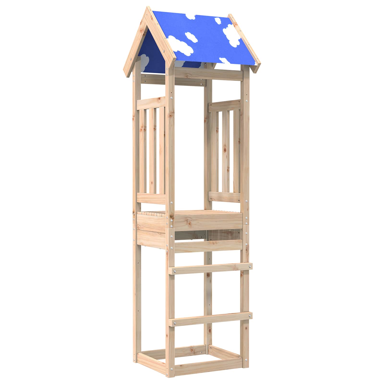 vidaXL Spielturm Braun 52,5 x 46,5 x 208 cm Massives Kiefernholz