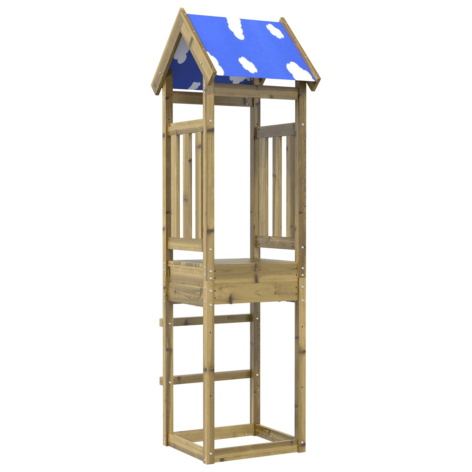 vidaXL Spielturm Braun 52,5 x 46,5 x 208 cm Massives Kiefernholz