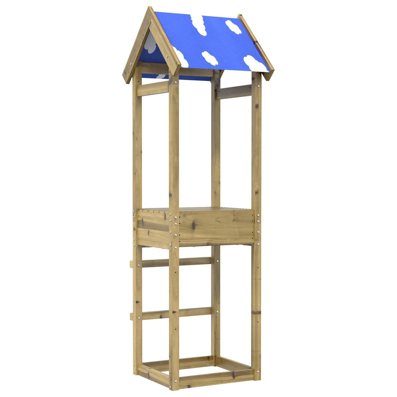 vidaXL Spielturm Braun 52,5 x 46,5 x 195 cm Massives Kiefernholz