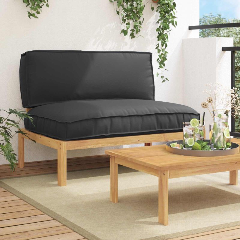 vidaXL Sofa Set Uni Anthrazit 131,5 x 92 x 69 cm Massivholz Akazie