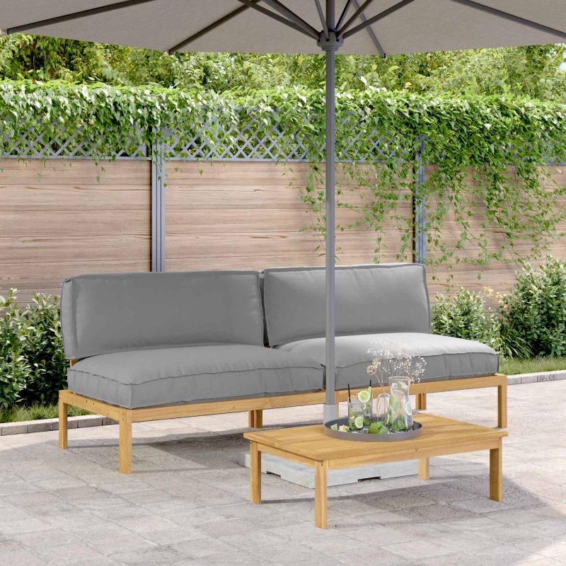 vidaXL Sofa Set Uni Anthrazit 131,5 x 92 x 69 cm Massivholz Akazie