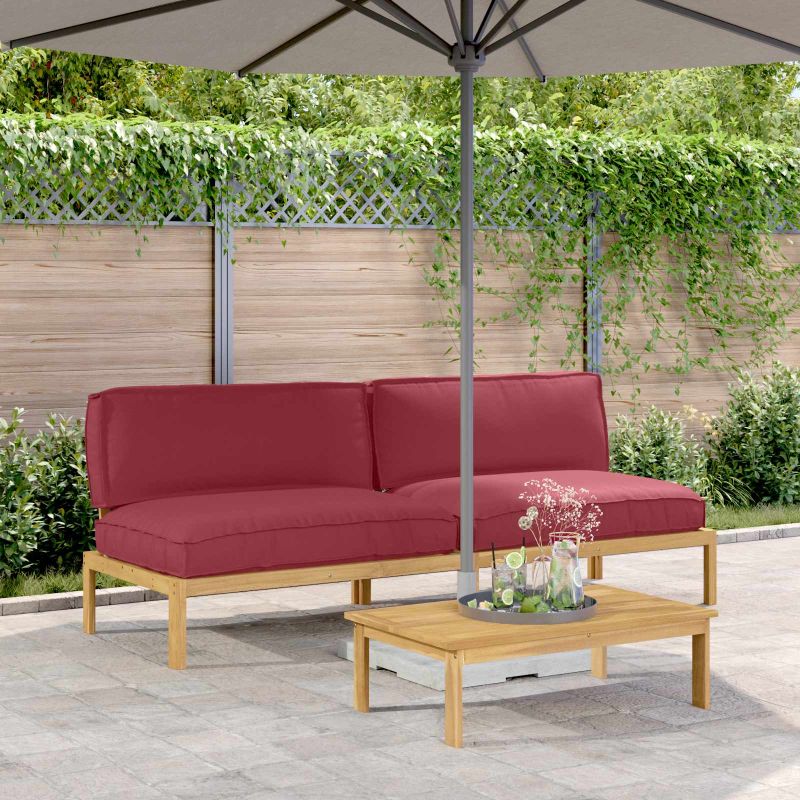 vidaXL Sofa Set Uni Anthrazit 131,5 x 92 x 69 cm Massivholz Akazie