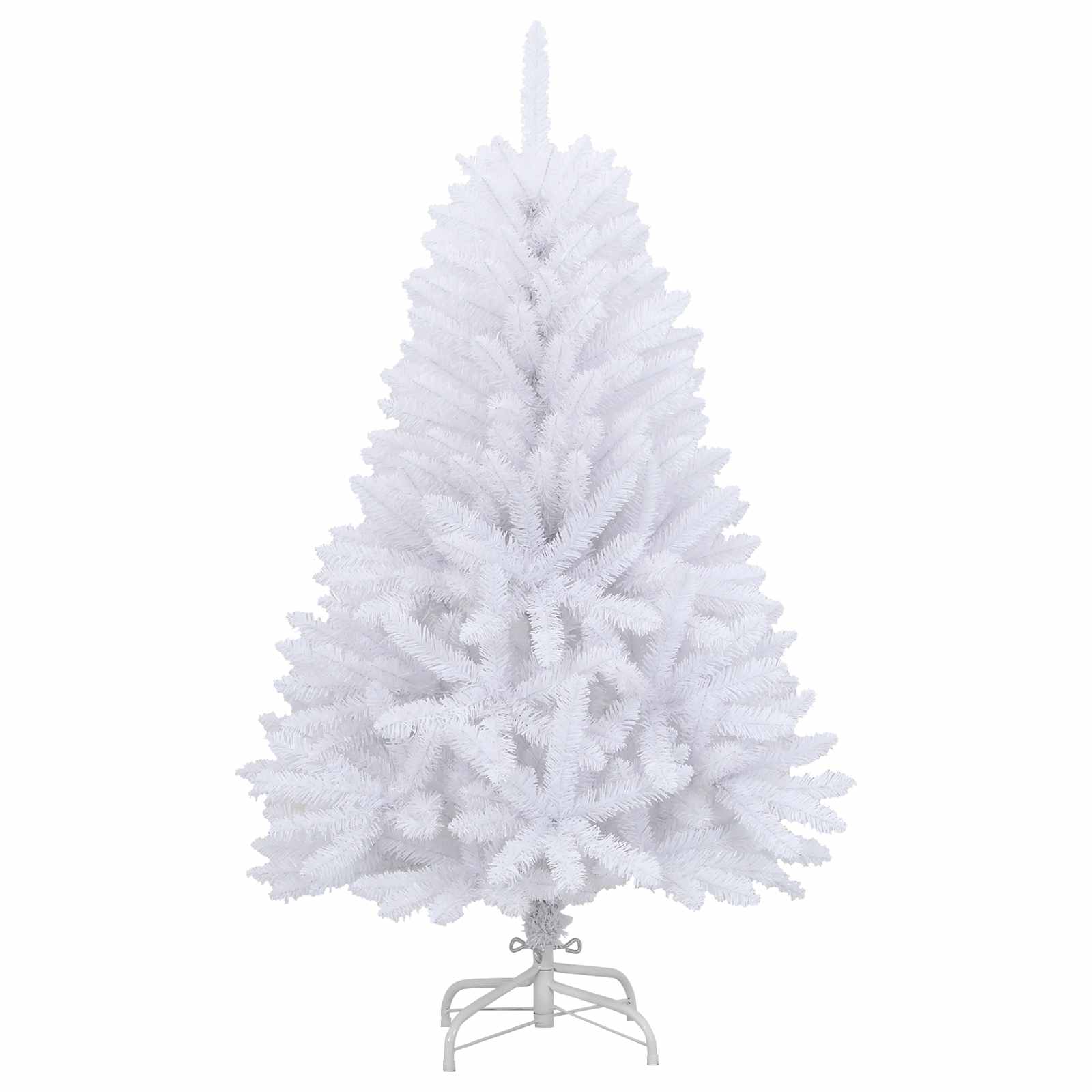 vidaXL Künstlicher klappbarer Weihnachtsbaum Weiß 120 cm PVC und Stahl