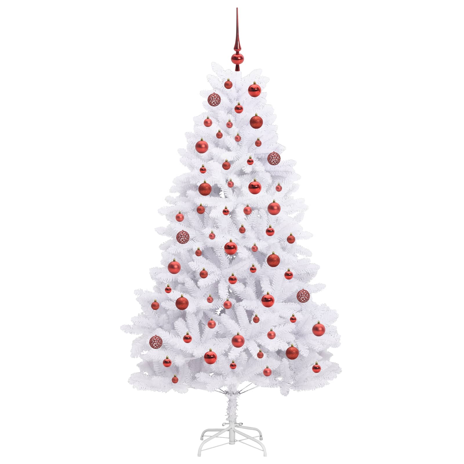 vidaXL Künstlicher klappbarer Weihnachtsbaum Weiß 180 cm PVC und Stahl