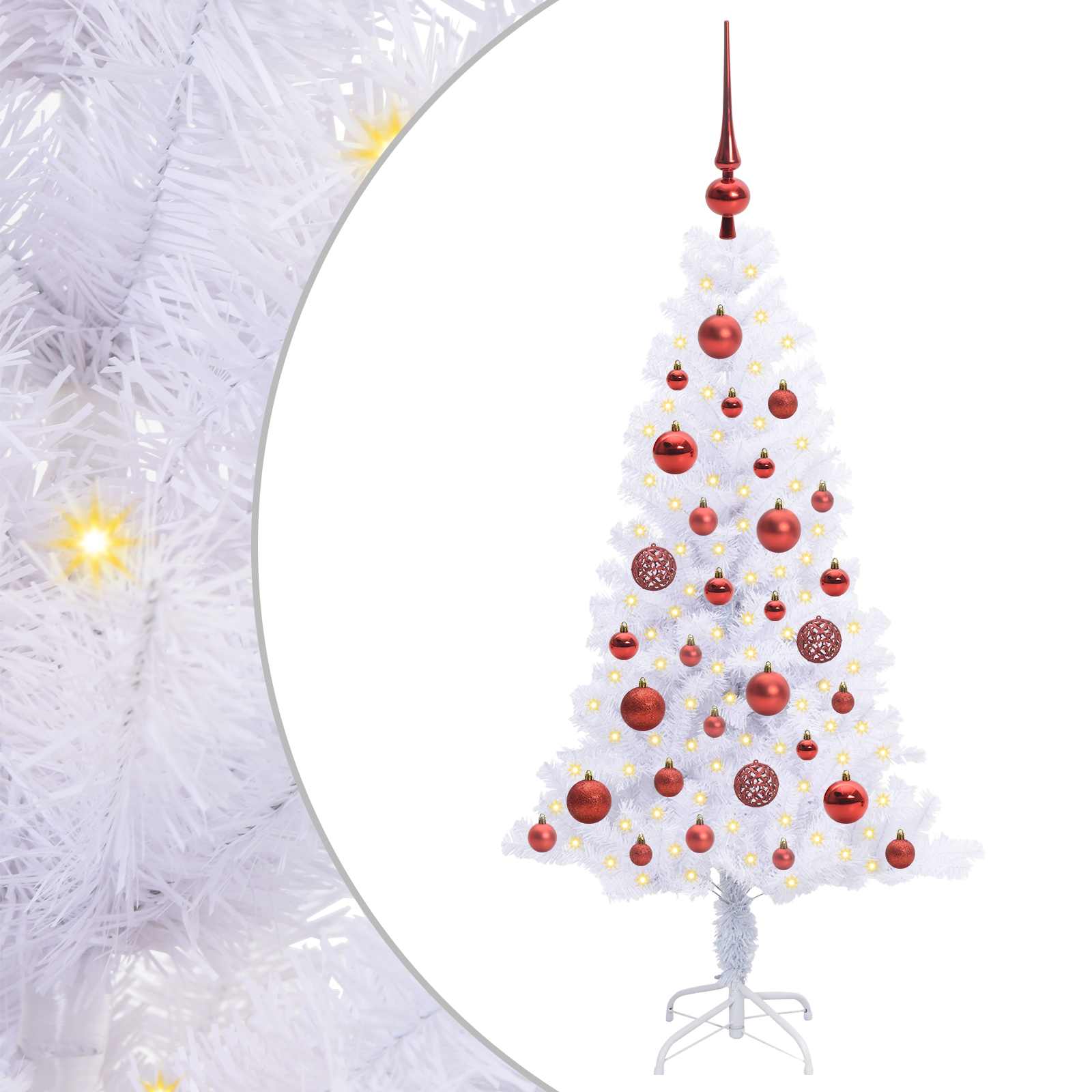 vidaXL Künstlicher Weihnachtsbaum Weiß 120 cm PVC und Stahl