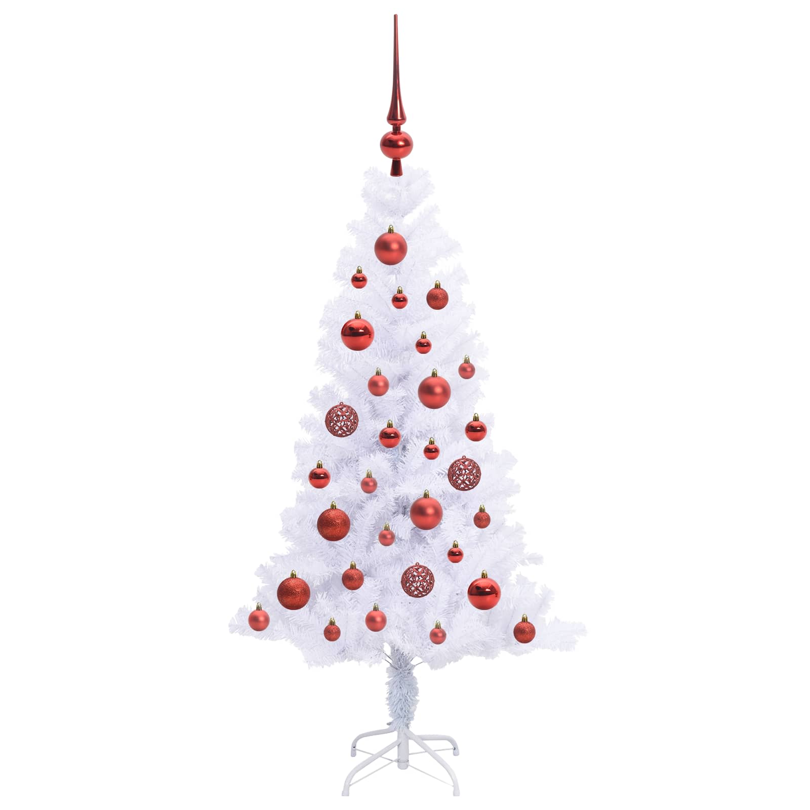 vidaXL Künstlicher Weihnachtsbaum Weiß 120 cm PVC und Stahl