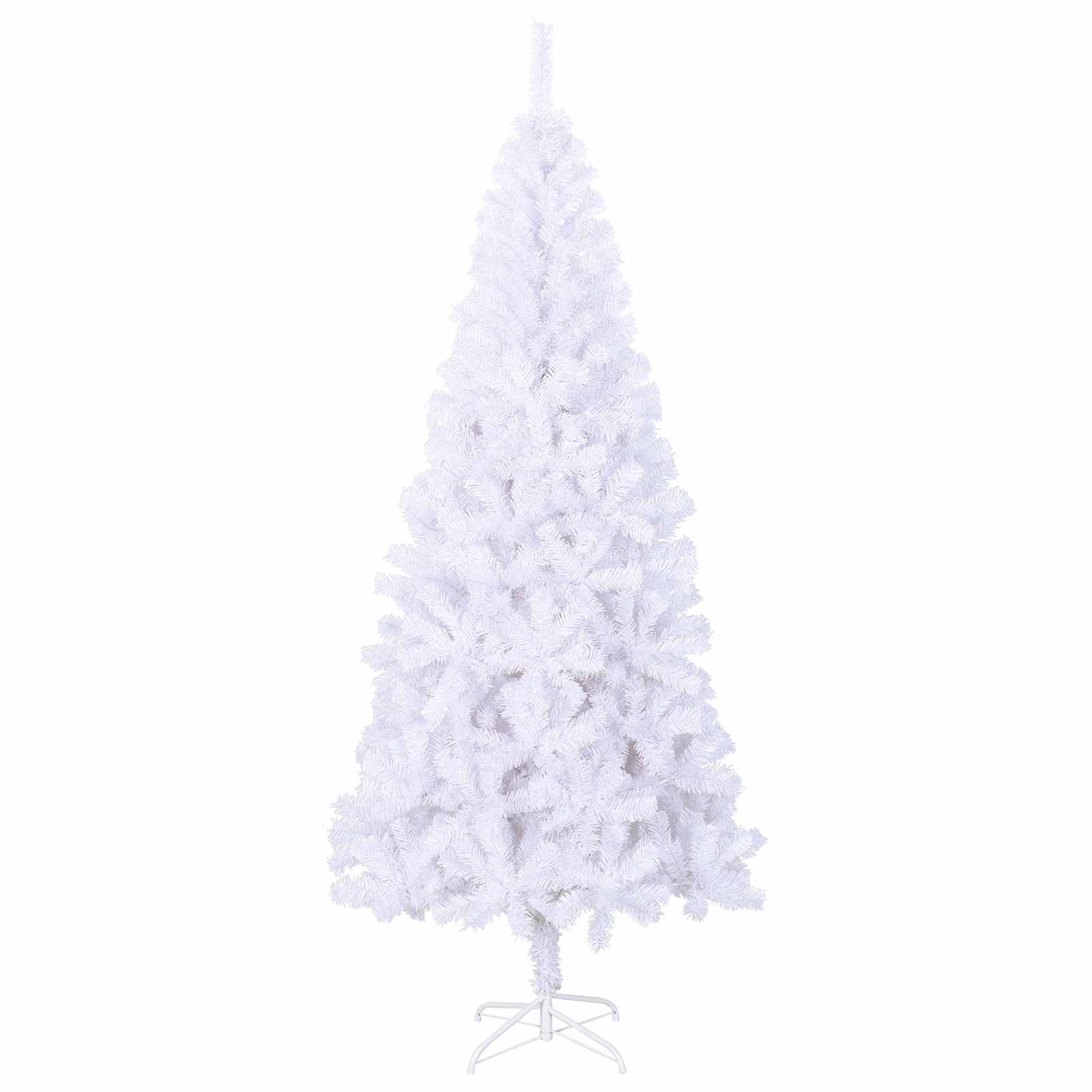 vidaXL Künstlicher Weihnachtsbaum Weiß 180 cm PVC und Stahl
