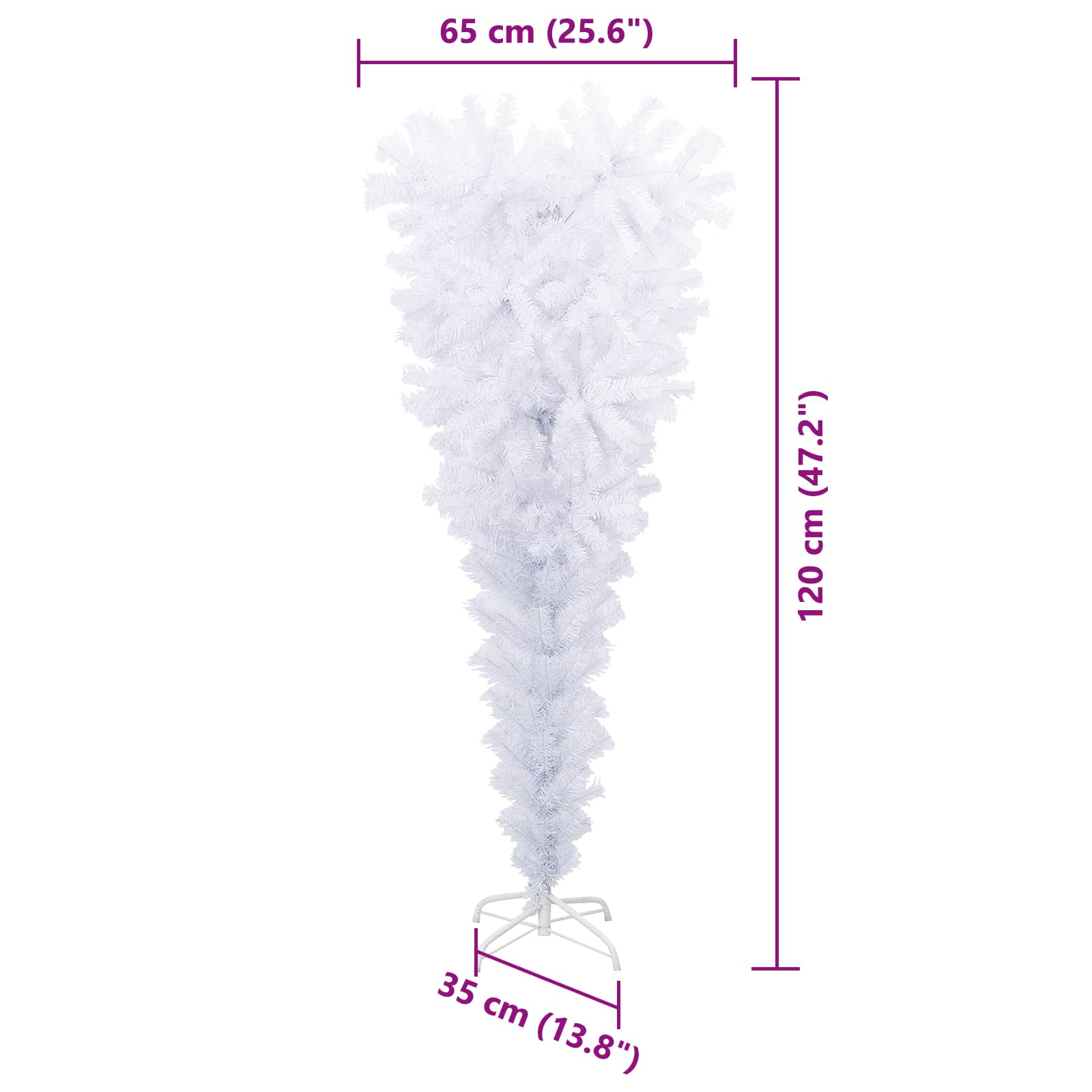 vidaXL Künstlicher Weihnachtsbaum Weiß 120 cm PVC und Stahl