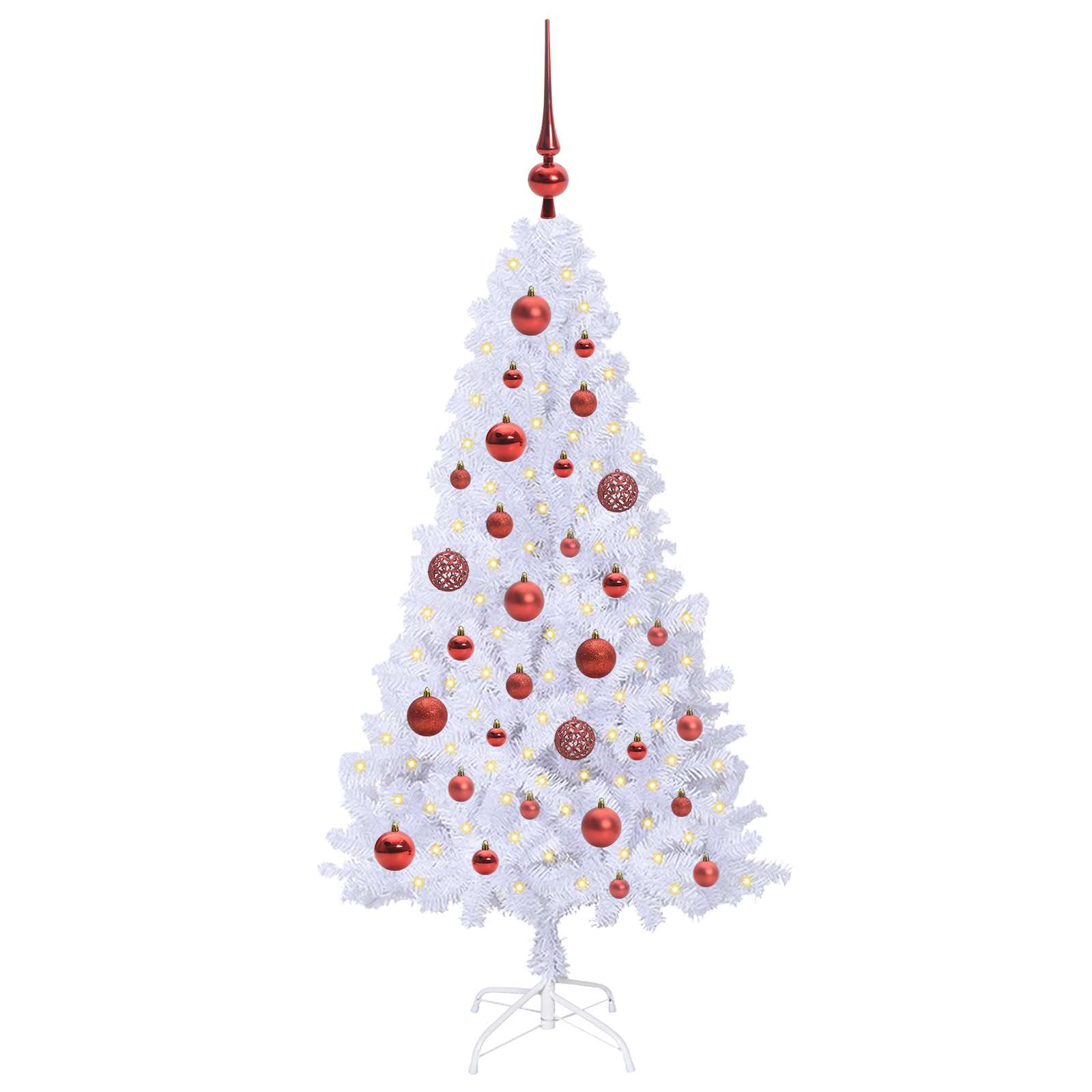 vidaXL Künstlicher Weihnachtsbaum Weiß 120 cm PVC und Stahl