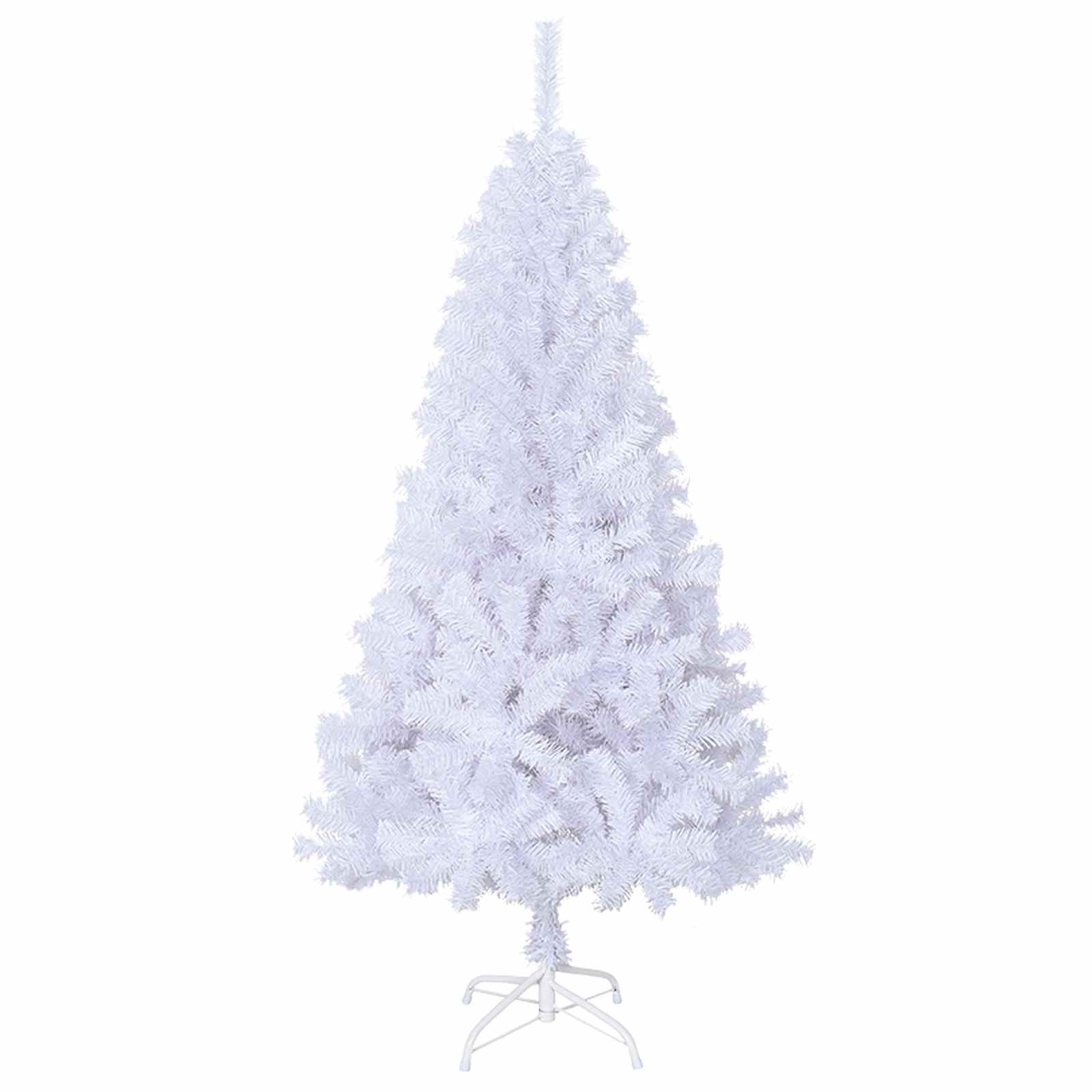 vidaXL Künstlicher Weihnachtsbaum Weiß 120 cm PVC und Stahl