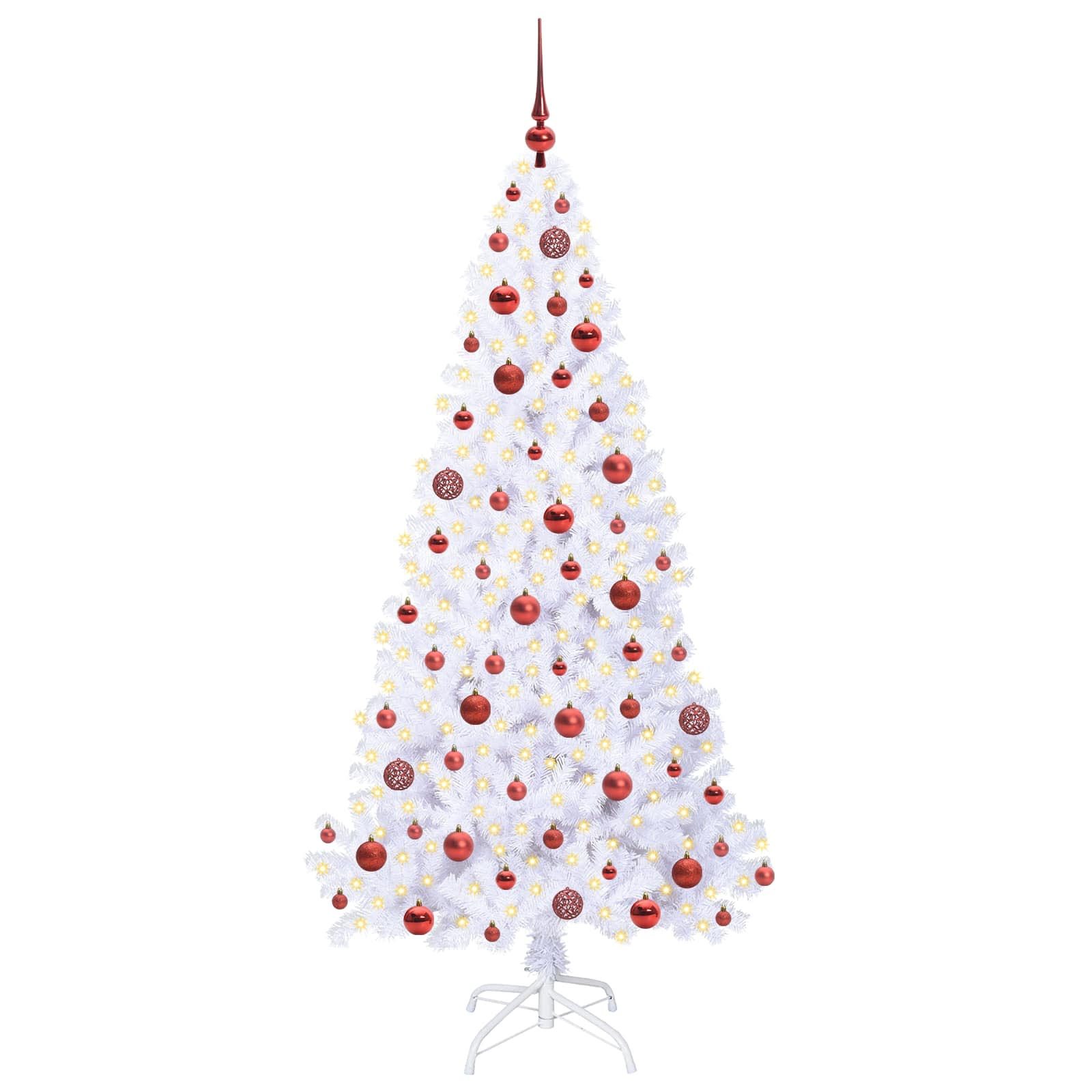 vidaXL Künstlicher Weihnachtsbaum Weiß 180 cm PVC und Stahl