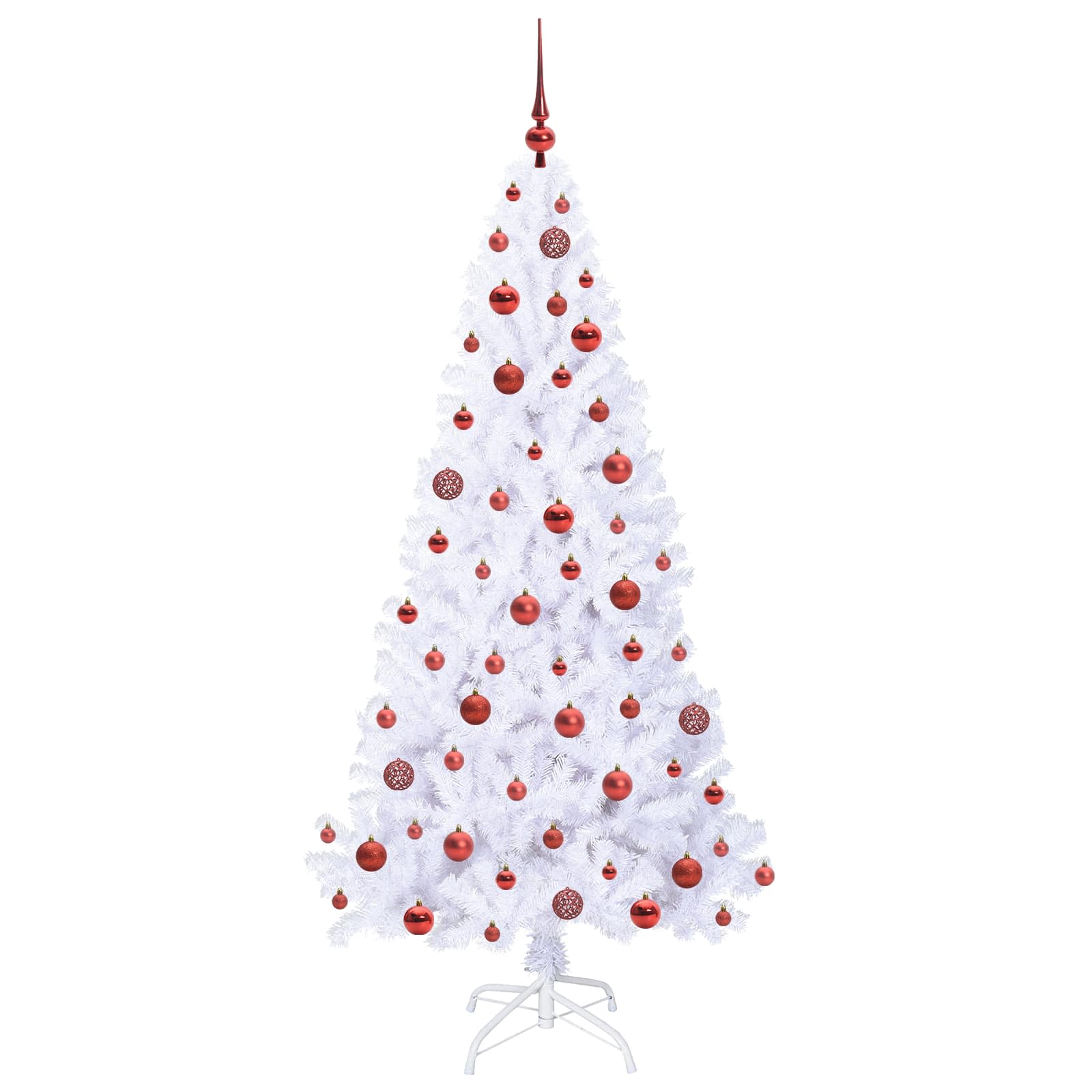 vidaXL Künstlicher Weihnachtsbaum Weiß 180 cm PVC und Stahl