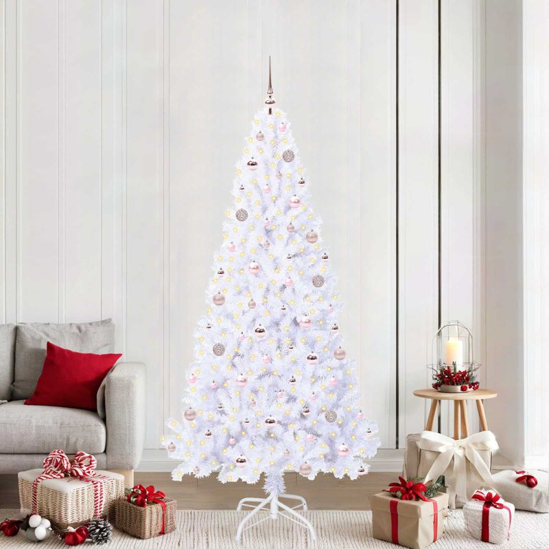 vidaXL Künstlicher Weihnachtsbaum Weiß 180 cm PVC und Stahl