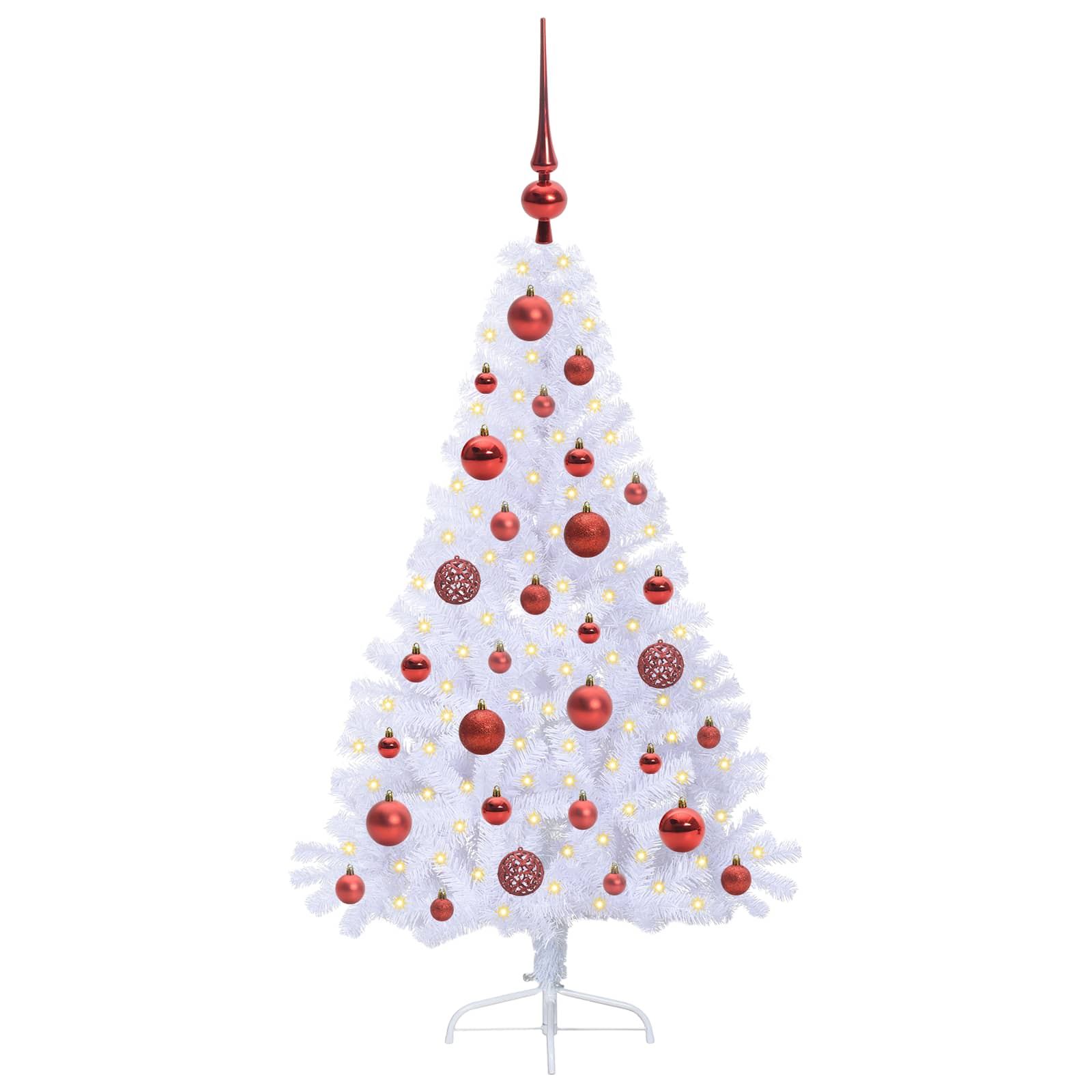 vidaXL Künstlicher Weihnachtsbaum Weiß 120 cm PVC und Stahl
