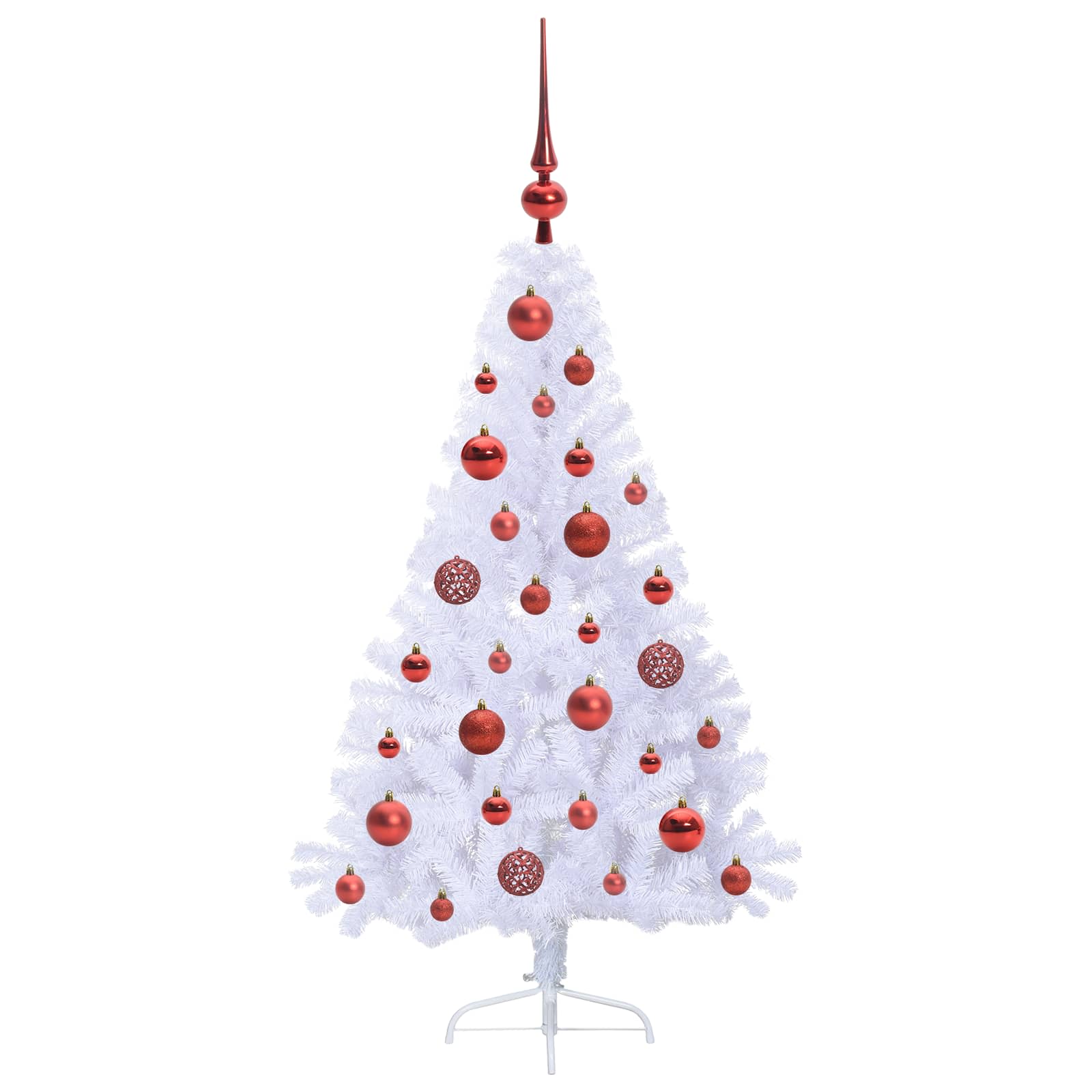 vidaXL Künstlicher Weihnachtsbaum Weiß 120 cm PVC und Stahl