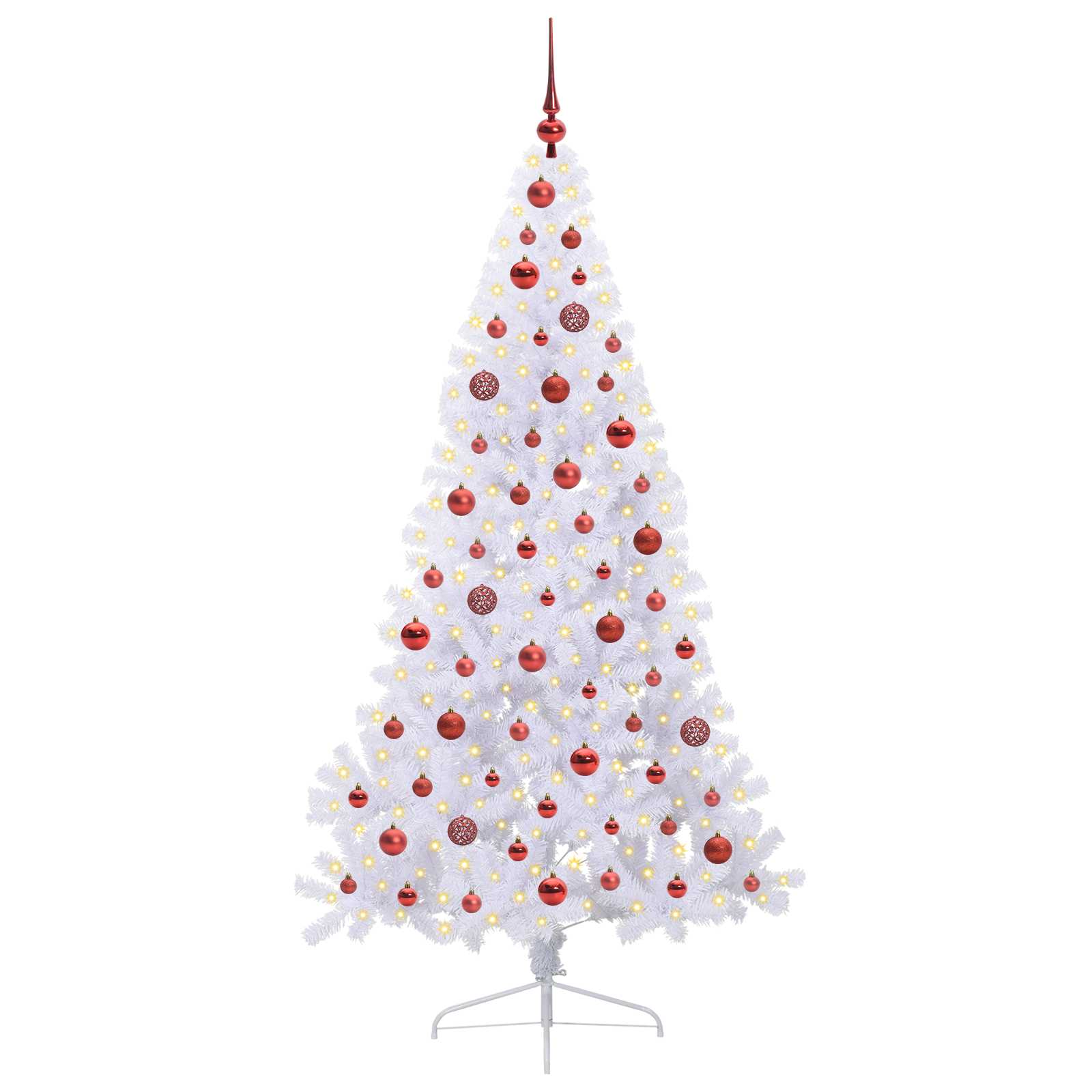 vidaXL Künstlicher Weihnachtsbaum Weiß 180 cm PVC und Stahl