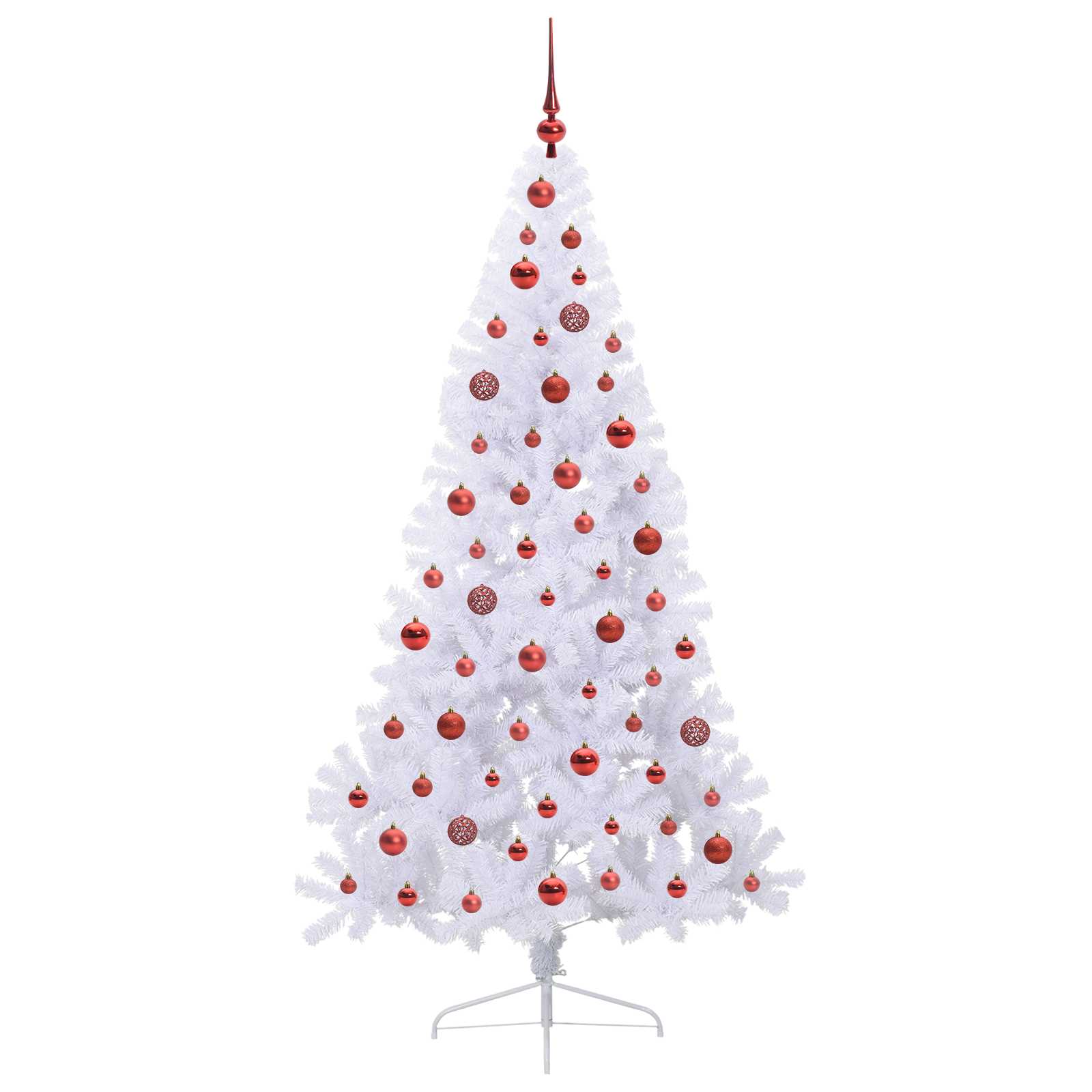 vidaXL Künstlicher Weihnachtsbaum Weiß 180 cm PVC und Stahl