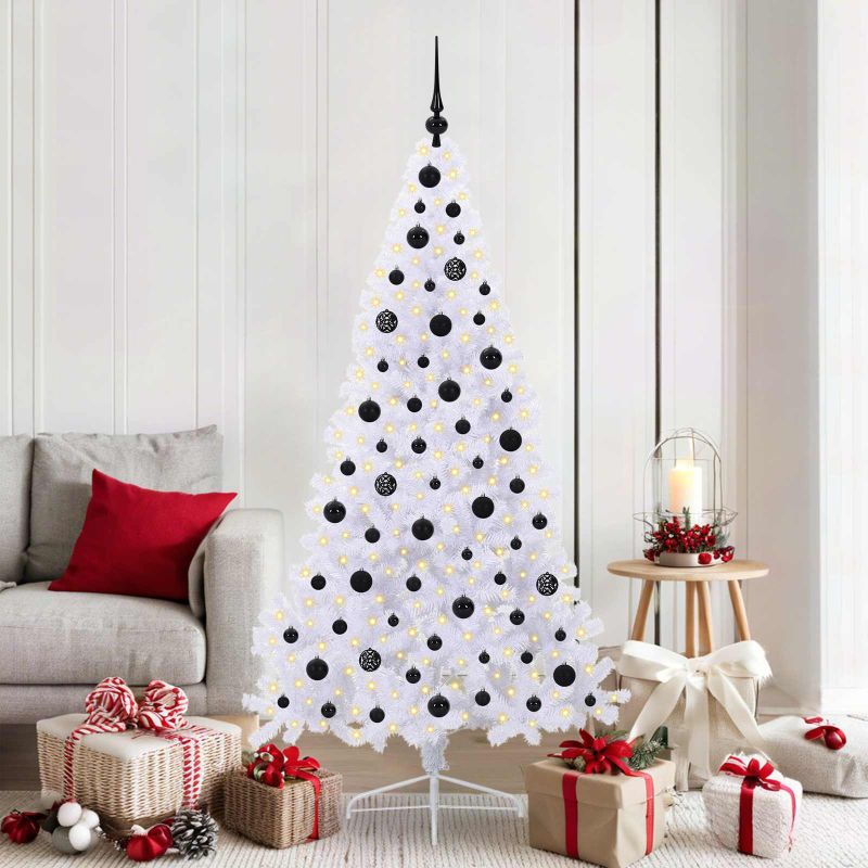 vidaXL Künstlicher Weihnachtsbaum Weiß 180 cm PVC und Stahl