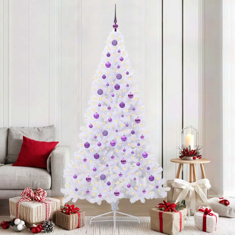 vidaXL Künstlicher Weihnachtsbaum Weiß 180 cm PVC und Stahl