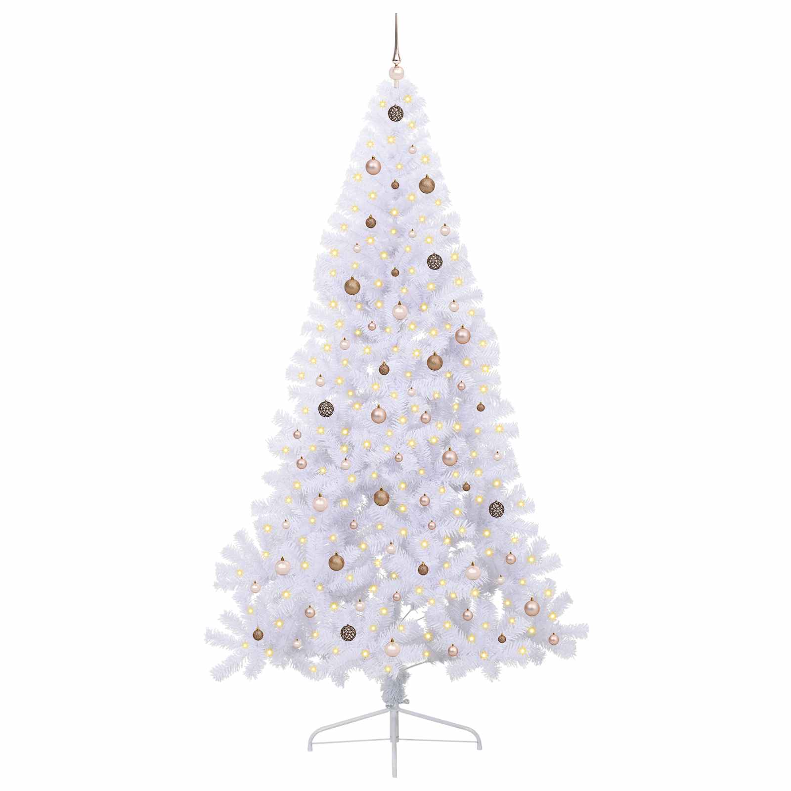 vidaXL Künstlicher Weihnachtsbaum Weiß 240 cm PVC und Stahl