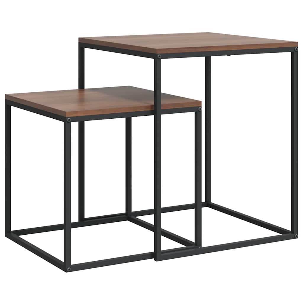 vidaXL Couchtisch-Set 2-tlg. Holzwerkstoff und Metall