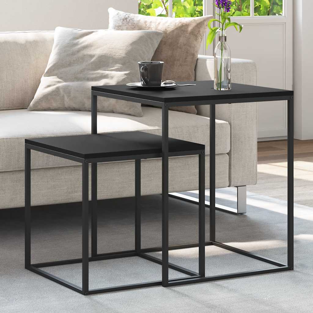 vidaXL Couchtisch-Set 2-tlg. Holzwerkstoff und Metall