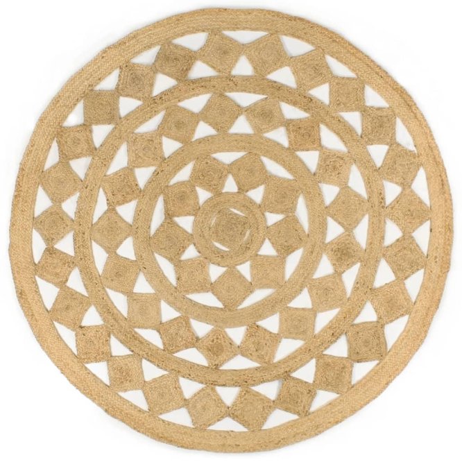 vidaXL Teppich Handgefertigt Jute Geflochten 90 cm