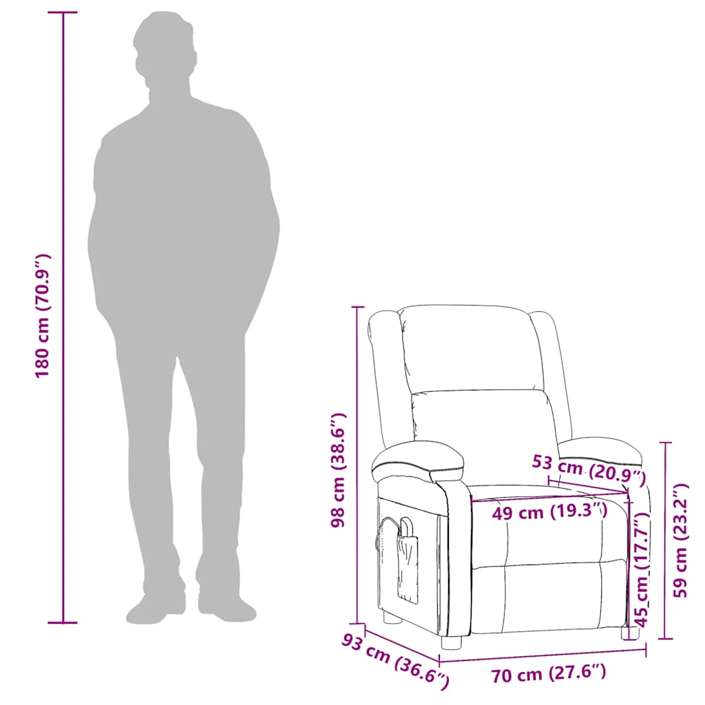 vidaXL Massagesessel Schwarz Kunstleder