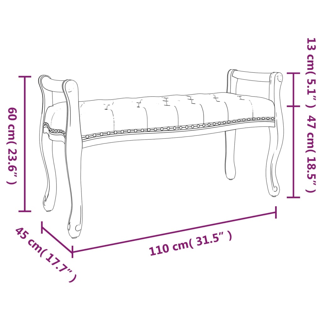 vidaXL Sitzbank 110x45x60 cm Leinen