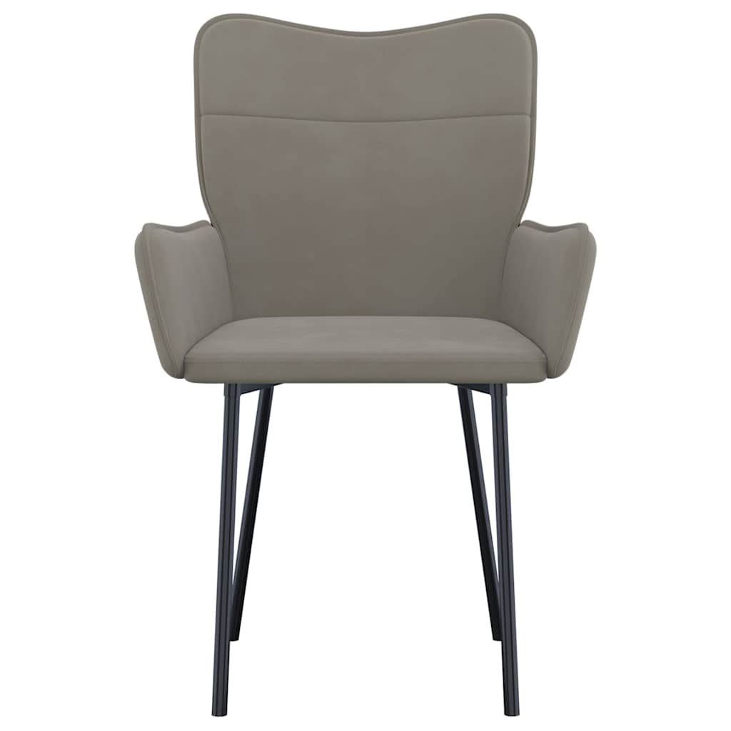 vidaXL Esszimmerstühle 2 Stk. Hellgrau Samt