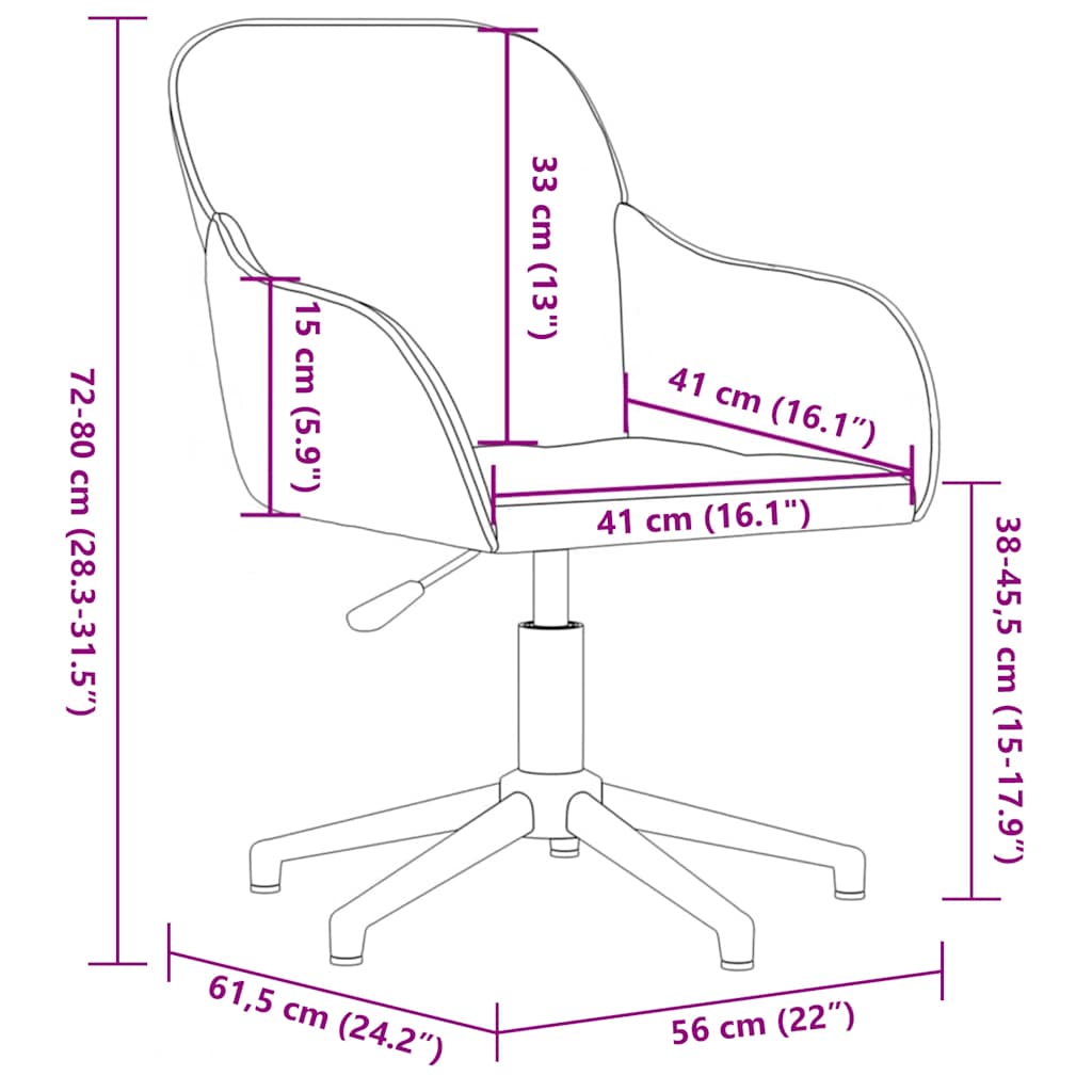 vidaXL Bürostuhl Drehbar Blau Samt