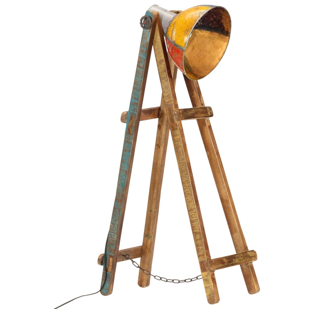 Stehlampe Weiß E27 Mango Massivholz