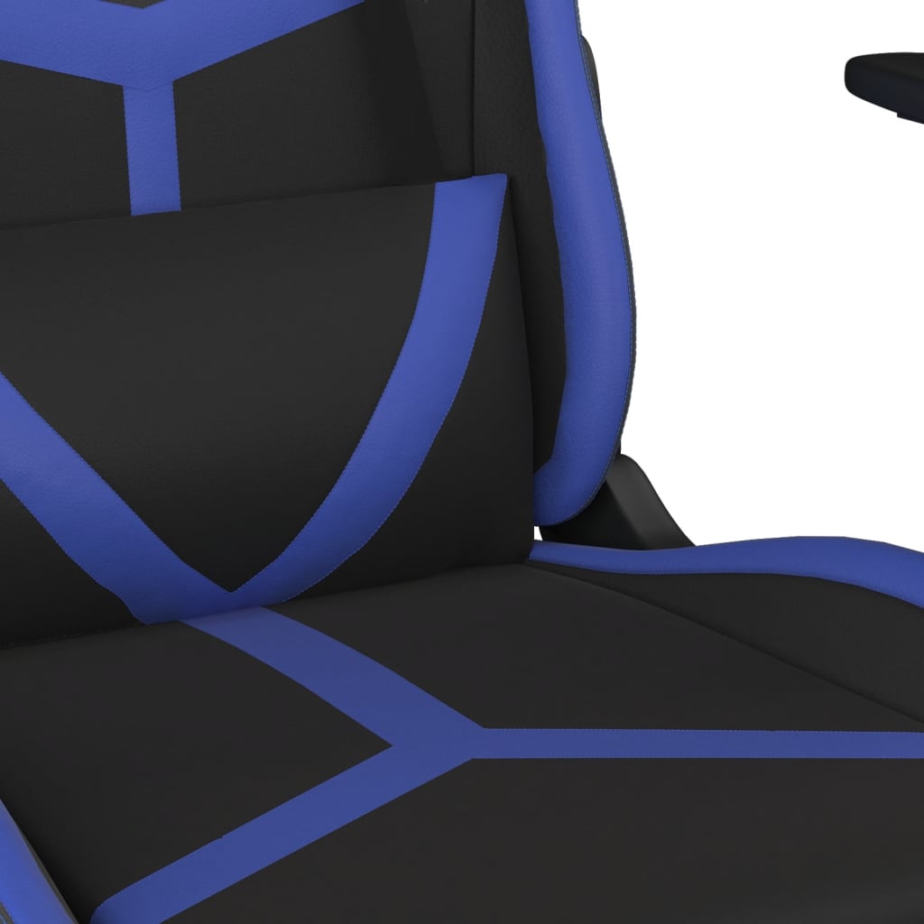 vidaXL Gaming-Stuhl mit Massagefunktion Schwarz und Blau Kunstleder