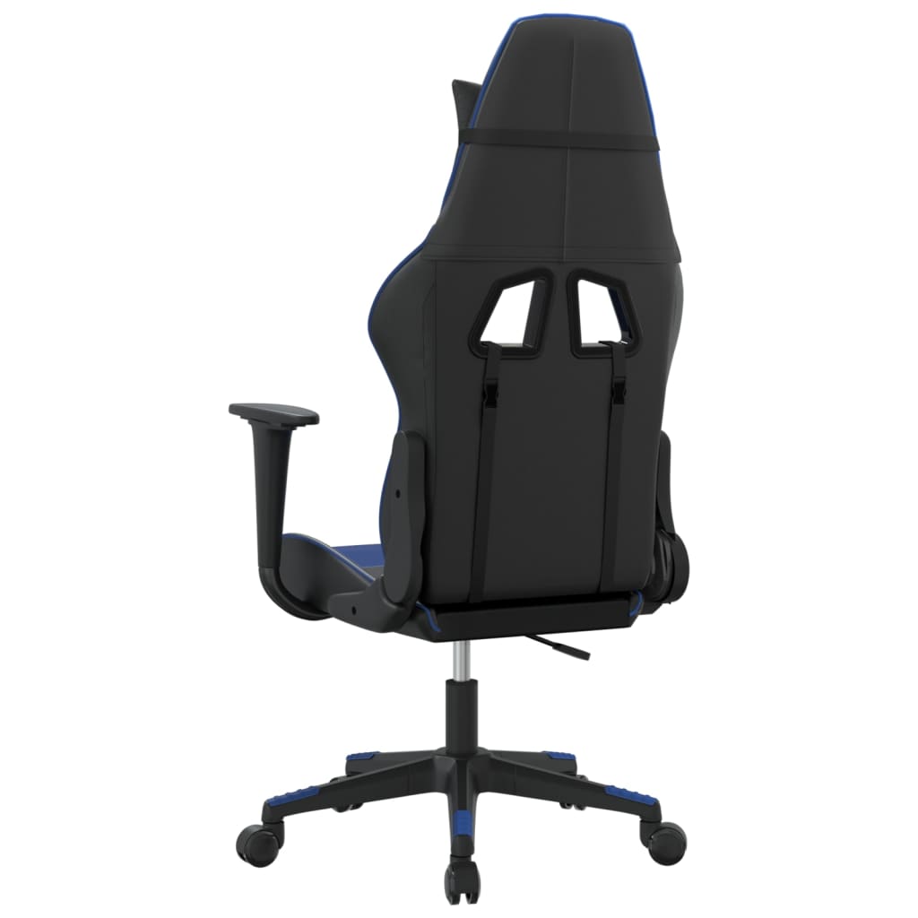 vidaXL Gaming-Stuhl mit Massagefunktion Schwarz und Blau Kunstleder