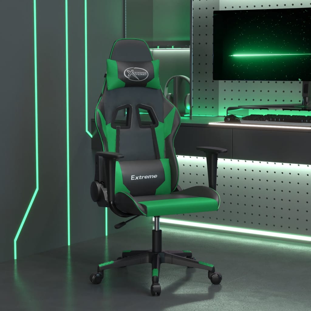 vidaXL Gaming-Stuhl mit Massagefunktion Schwarz und Blau Kunstleder