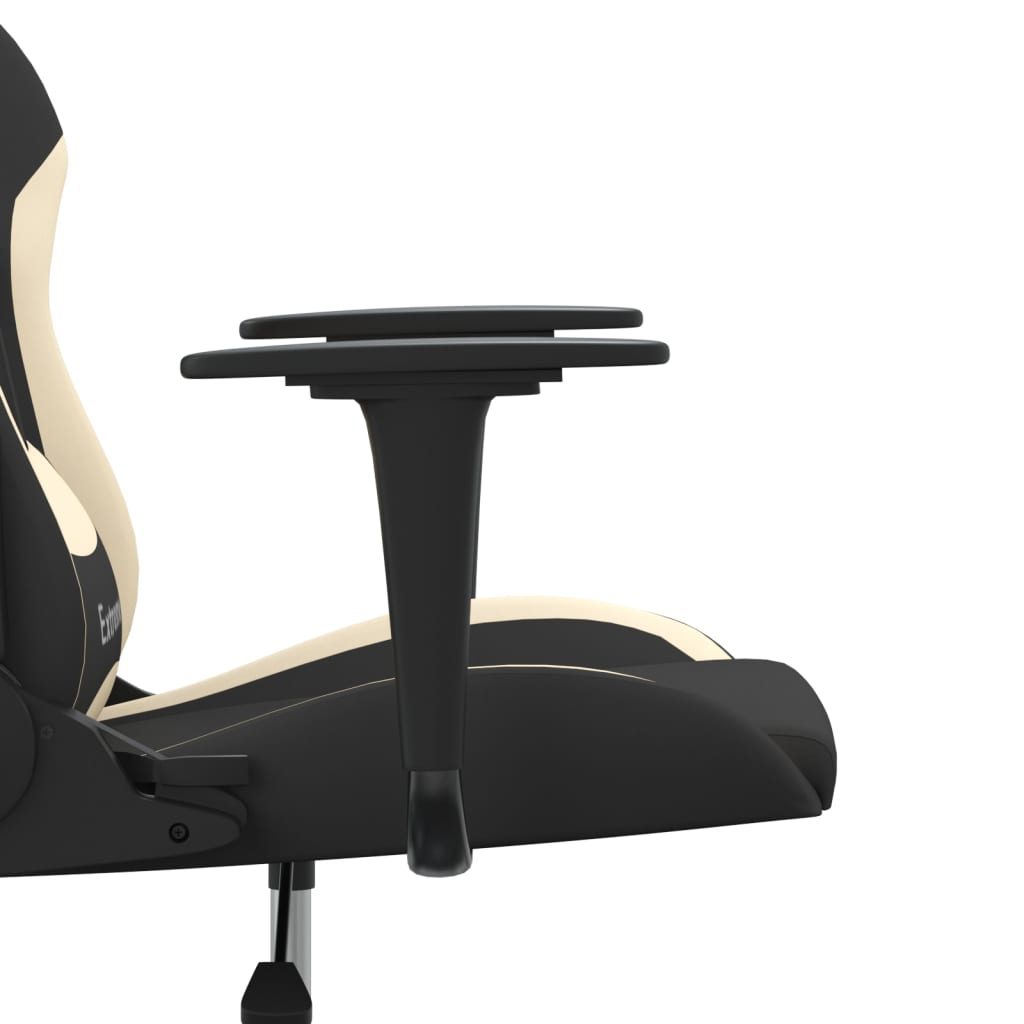 vidaXL Gaming-Stuhl mit Massagefunktion Schwarz und Creme Stoff