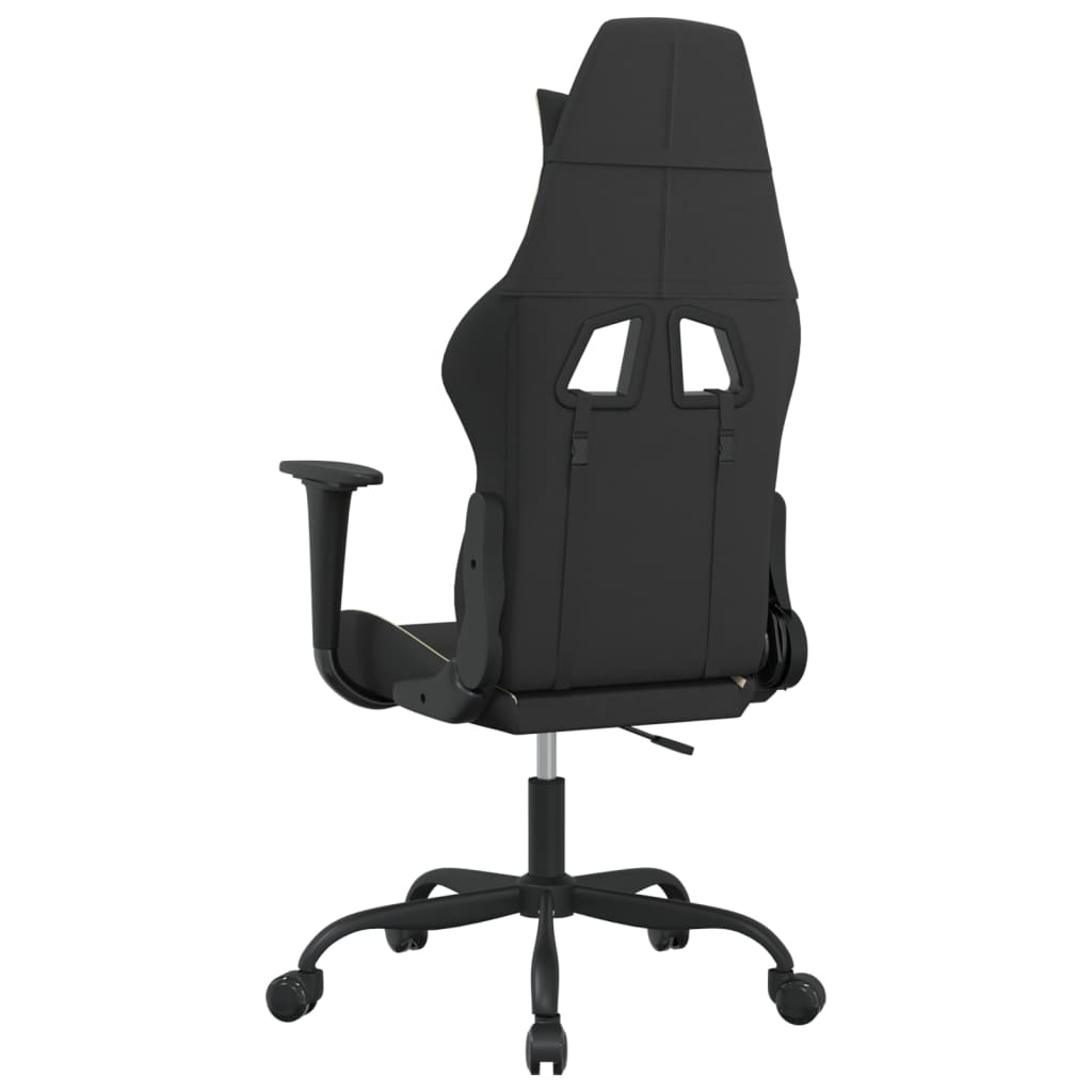 vidaXL Gaming-Stuhl mit Massagefunktion Schwarz und Creme Stoff