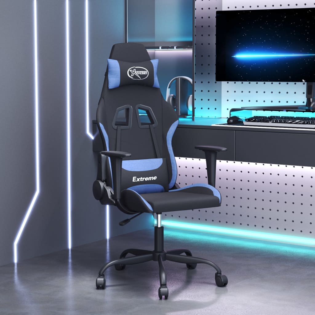 vidaXL Gaming-Stuhl mit Massagefunktion Schwarz und Creme Stoff