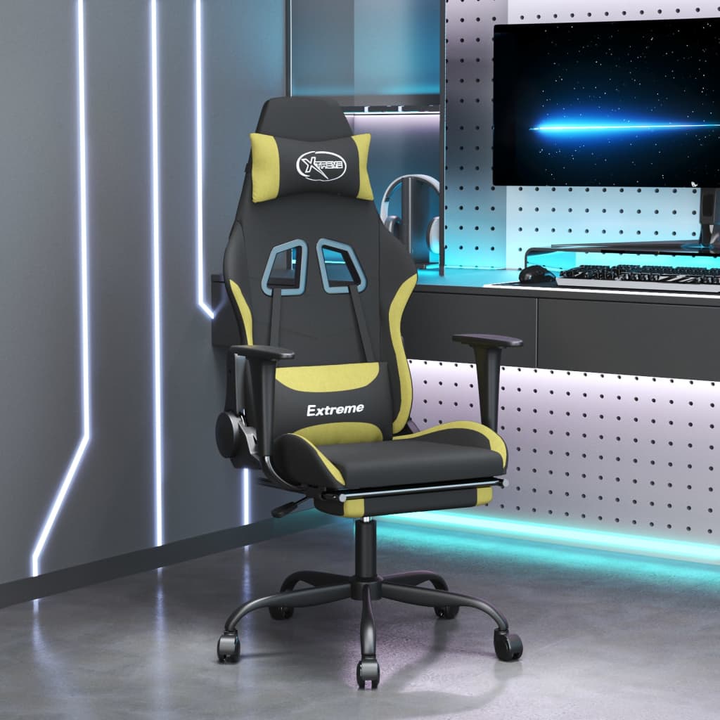 vidaXL Gaming-Stuhl mit Massagefunktion Schwarz und Creme Stoff