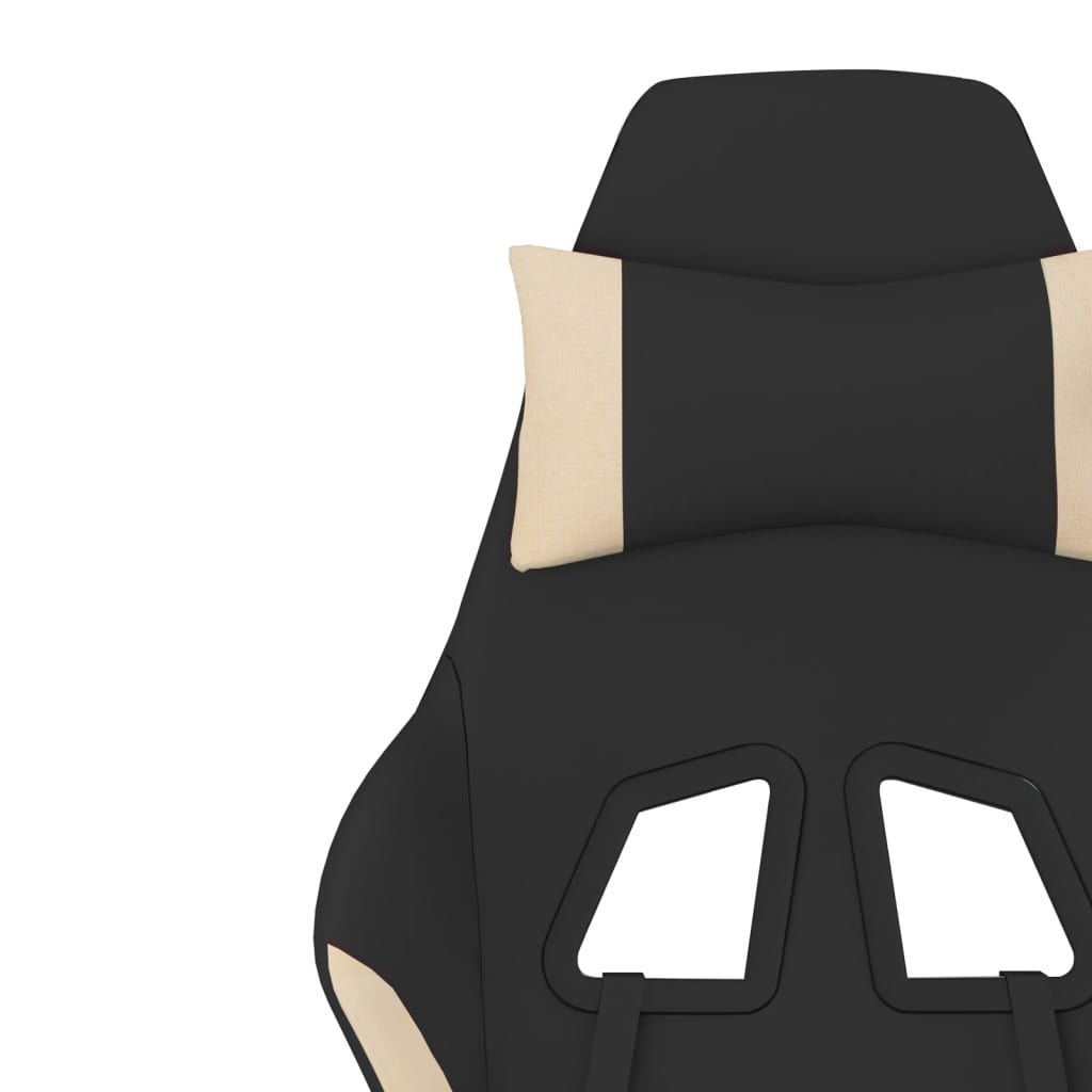 vidaXL Gaming-Stuhl mit Massagefunktion Schwarz und Creme Stoff