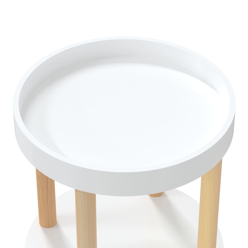 vidaXL Servierwagen 3 Etagen Weiß 38x38x82cm Holzwerkstoff Kiefernholz